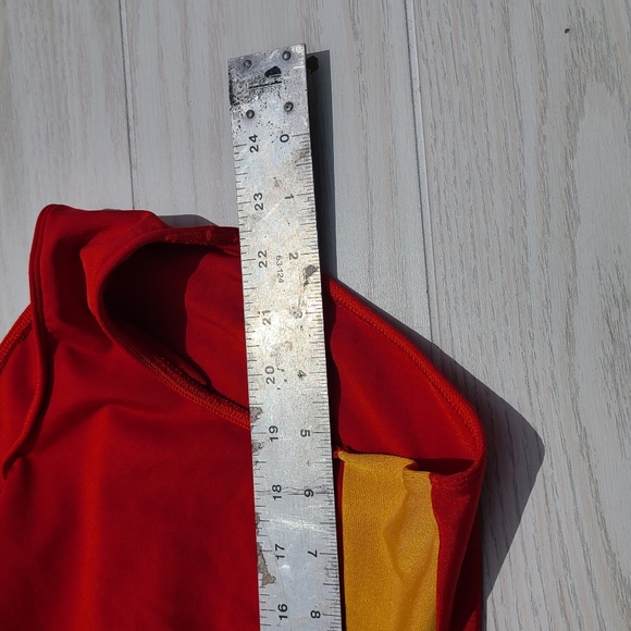 Pandora One Piece Swimsuit Bathing Suit Red With Yellow Stripe Large - Picture 6 of 9